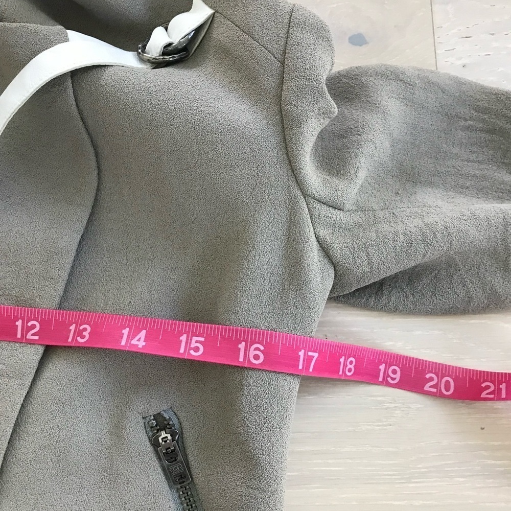 Helmut Lang Grey sugar poly lamb skin moto jacket sz 2 sold out hard to find - Picture 5 of 11